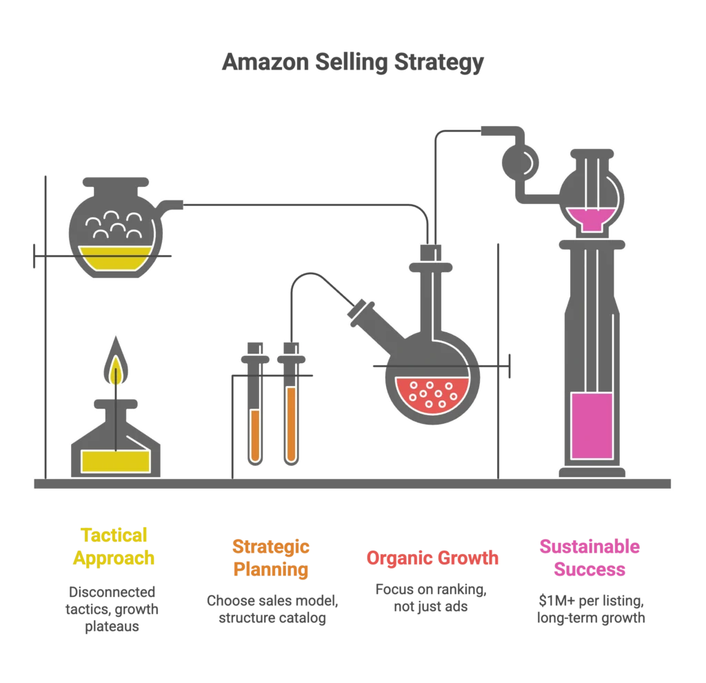 Scientific lab equipment illustrates a strategic approach to organic growth for an Amazon marketing agency.