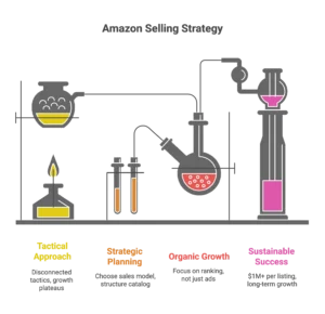 Scientific lab equipment illustrates a strategic approach to organic growth for an Amazon marketing agency.
