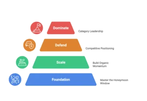 A pyramid chart shows the foundation needed to scale and dominate category leadership on the marketplace.
